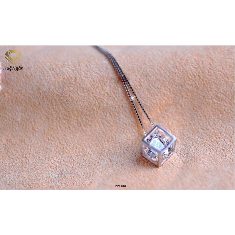 Ảnh Dây chuyền bạc Ý 925 Huệ Ngân - Hình lập phương cá tính PP1522 3
