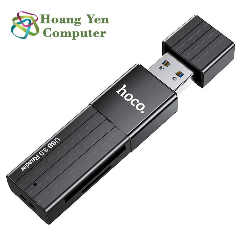 Đầu Đọc Thẻ Nhớ Hoco HB20 (Hổ Trợ Đọc Thẻ Micro SD, SD)  - BH 1 Năm Chính Hãng - Hoangyencomputer