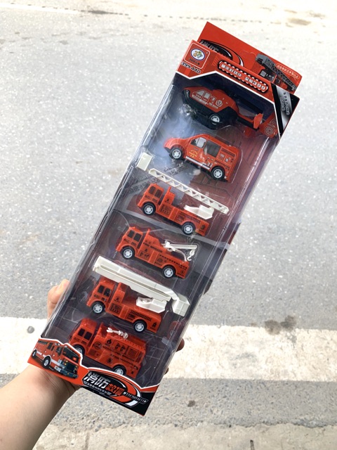 Set 6 xe ô tô mô hình mini công trình, xây dựng cho bé