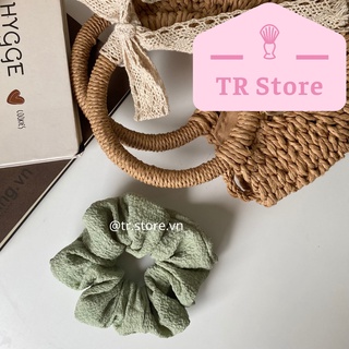 Scrunchies cột tóc vải xốp phồng lớn nhiều màu size XL