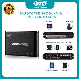 Đầu đọc thẻ nhớ đa năng SSK SCRM025 Card Reader III - Hỗ trợ chuẩn thẻ CF/ M2 / MicroSD / XD / SD / MMC/ MS (Đen)