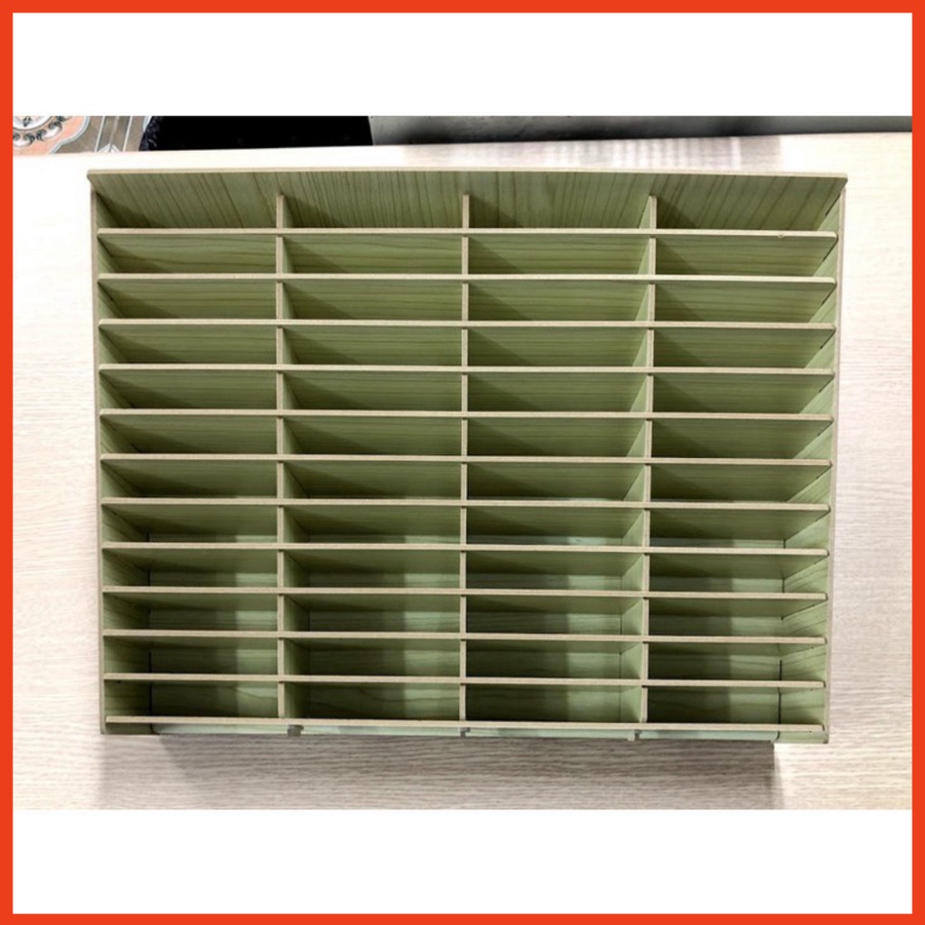 Khay gỗ 48 ngăn đựng màn hình, kính, keo, nắp lưng điện thoại dễ phân loại