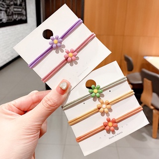 Set 100 Dây buộc tóc hoa Cúc Nhí co dãn- Quà tặng khách QiQiShop