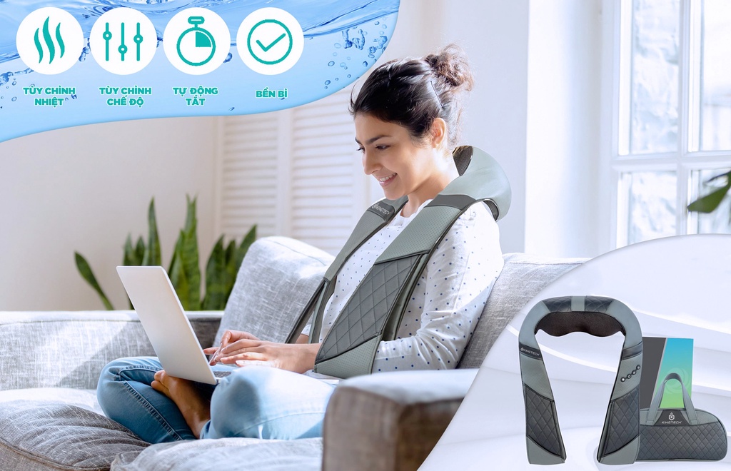 Mô tả Máy Massage Cổ Vai Gáy Chuyên Sâu KINGTECH KS-460,  Chức Nhiệt Hồng Ngoại, Xoay Đảo Chiều - Hàng Chính Hãng - 2