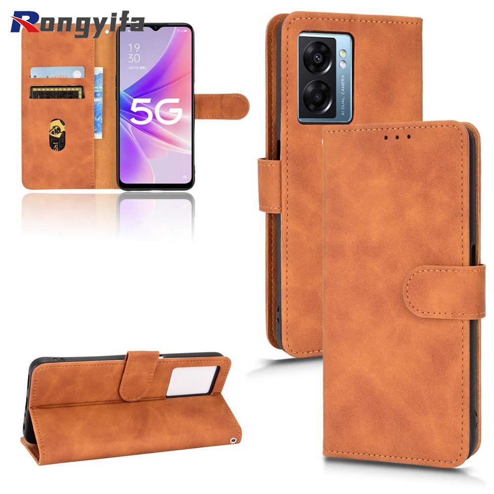Bao Da Điện Thoại Nắp Gập Dạng Ví Có Ngăn Đựng Thẻ Cho OPPO Realme C35 C31 F21 Pro Reno 8 7 4G 7 SE Find X5 9 Pro A57 5G 4G 2020 Ốp
