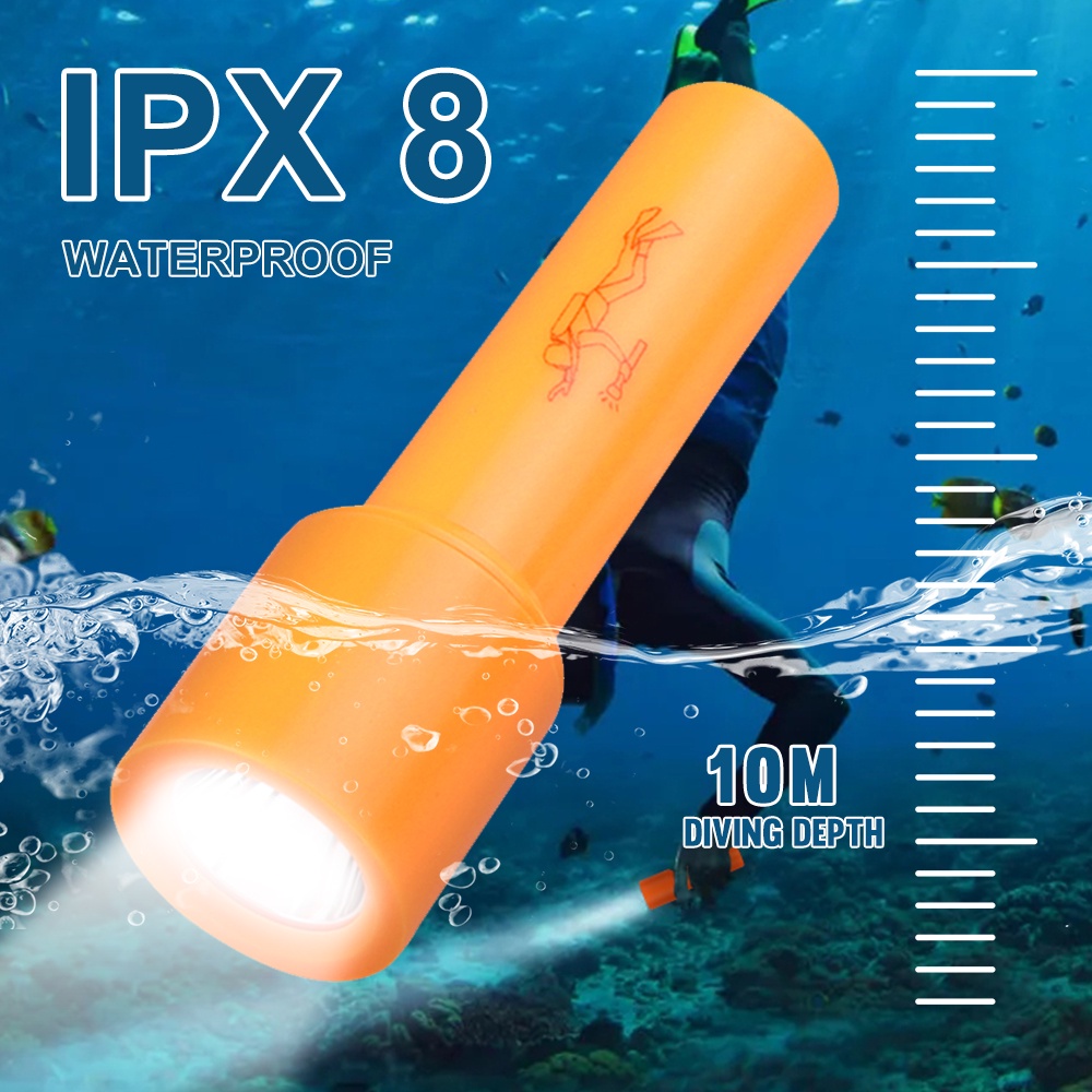 Puteer DV17 - Đèn Pin Lặn LED T6 800 Lumens, IPX8 Chống Thấm Đến 200M, Perfect Cho Câu Cá Và Lặn
