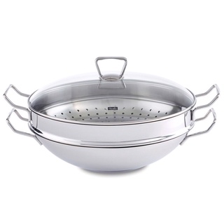 [TRẢ GÓP 0%] Bộ nồi lẩu và xửng hấp Fissler Nanjing 36cm chính hãng - BH 24 tháng