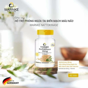 [Hàng Đức] Viên uống chống tai biến,đề phòng đột quỵ Nattokinase Warnke, 60 viên