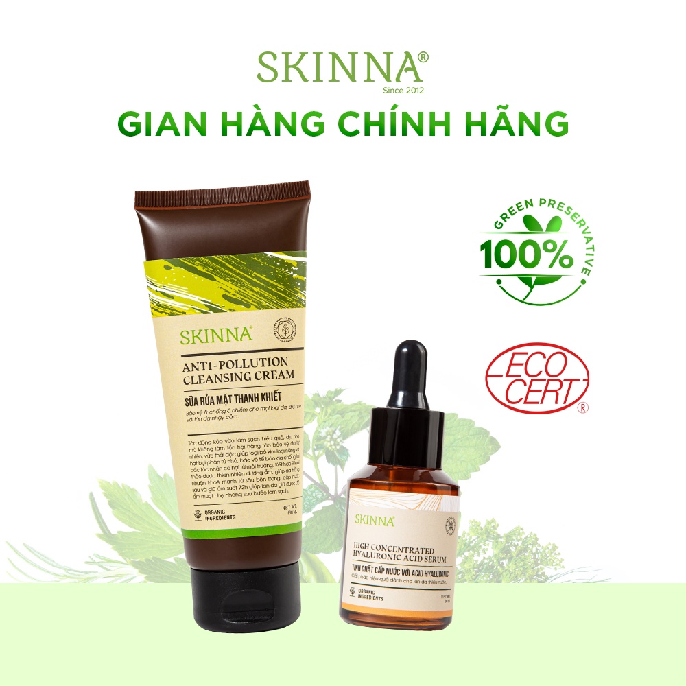 Combo Sữa Rửa Mặt Thanh Khiết Anti-Pollution và Tinh Chất Cấp Nước Acid ...