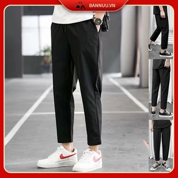 Quần dài ống suông màu trơn quần ống suông kiểu Hàn quần tây nam phong cách thể thao quần bò nữ hợp thời trang dành quần tây