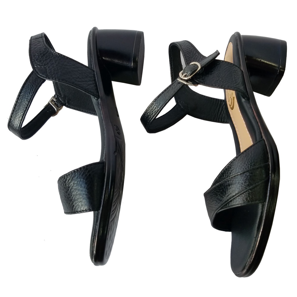 Giày Sandal Cao Gót Nữ Da Bò Thật BIGGBEN Cao 5 cm HKD539
