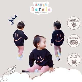 Áo nỉ cho bé BATALA KIDS phong cách Hàn Quốc hoodie mặt cười cho bé trai và bé gái từ 1-6 tuổi (10-22kg)