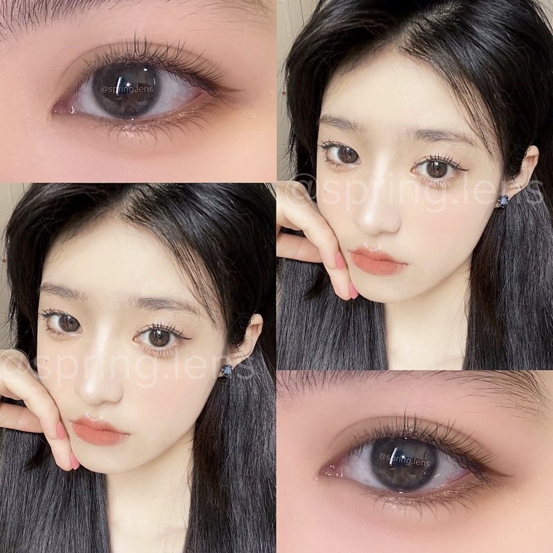 Kính áp tròng Sifah Gray xám trong vân hoa trong trẻo có giãn nhẹ 1 tháng | Spring Lens