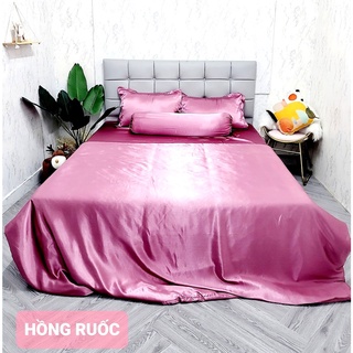 🧧LỤA SILK🧧Chăn Ga Gối Phi Lụa Mã Hồng Ruốc Trendy - Hàng Loại 1 Mềm Mát - Chăn Ga Sỉ HCM