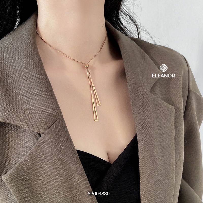 Dây chuyền nữ titan Eleanor Accessories mặt dây rút hình tam giác phụ kiện trang sức vòng cổ 3880