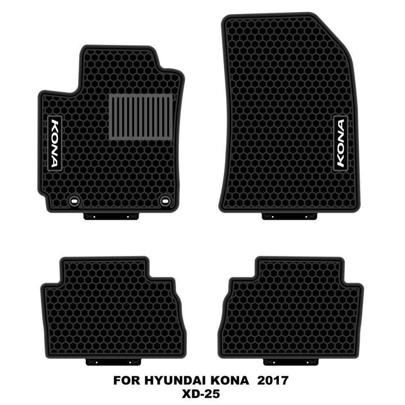 Thảm lót sàn ô tô Hyundai Kona 2018-2021, bộ trải sàn cao su PVC đúc, không mùi dễ dàng vệ sinh giá tốt