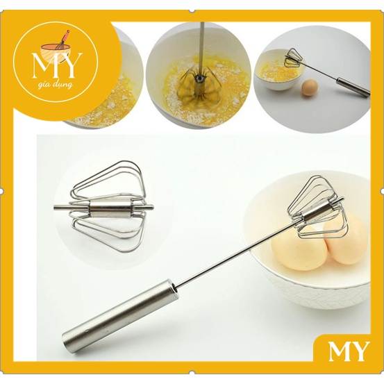 Cây đánh trứng cầm tay trục xoay bán tự động thông minh,tiện dụng đa năng thép không gỉ inox 304