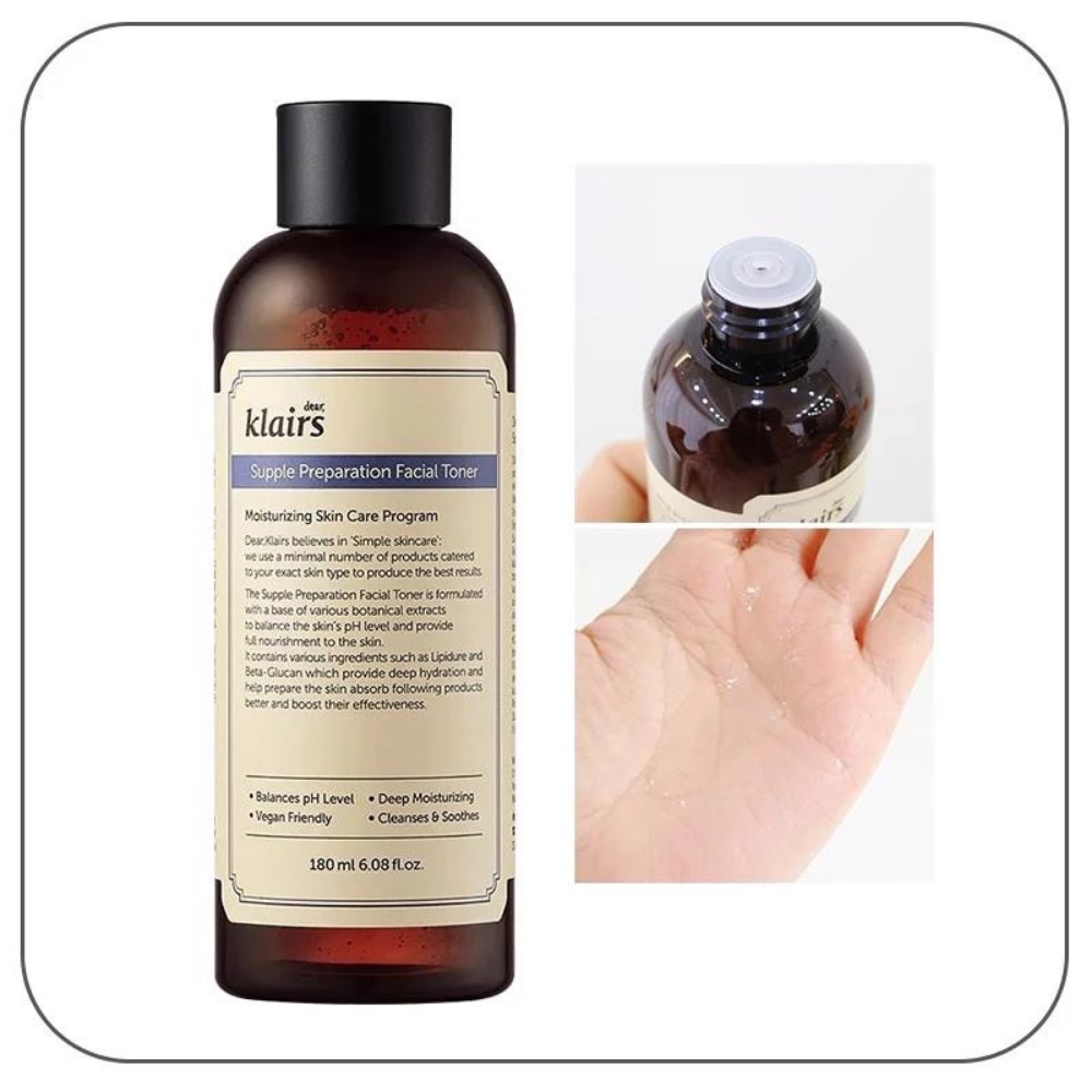 Ảnh Nước hoa hồng Klairs Supple Preparation Unscented Toner 180ml có mùi và không mùi cấp ẩm tức thì làm sạch sâu 4