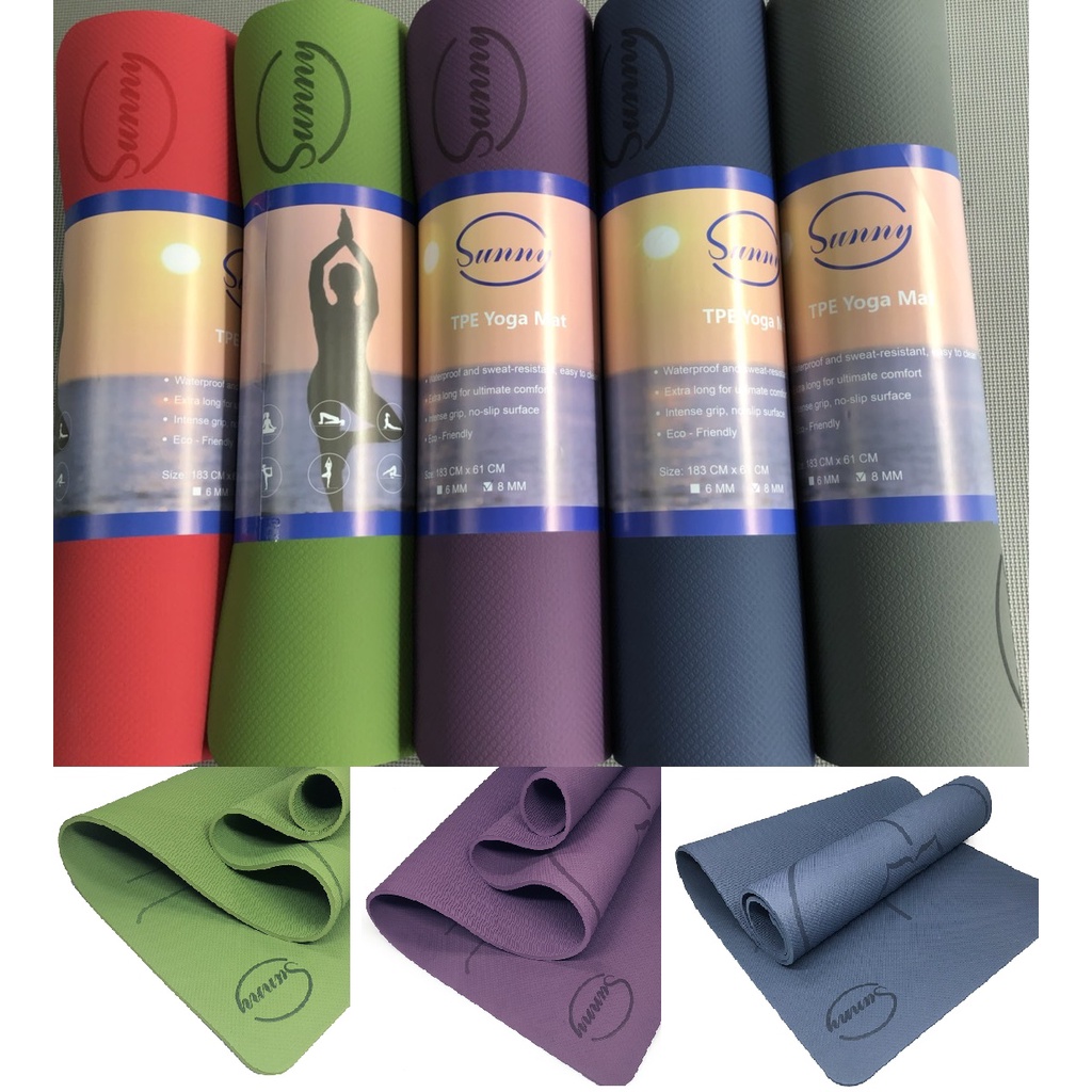 THẢM TẬP YOGA-GYM 8MM SUNNY - ĐỊNH TUYẾN (TẶNG KÈM TÚI ĐỰNG THẢM)