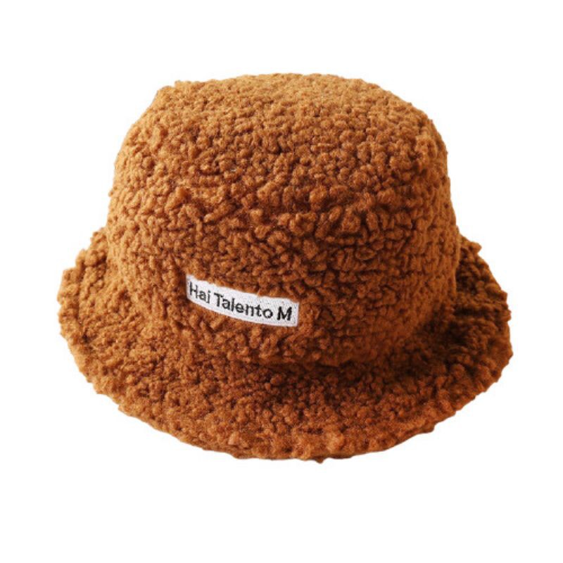 Mũ lông cừu bucket retro phong cách hàn quốc mũ lông cừu nữ mềm giữ ấm thu đông ulzzang