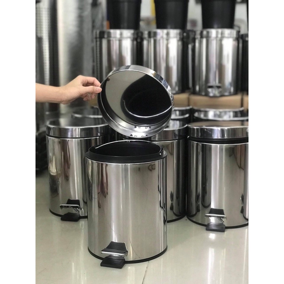 Thùng rác inox 8L, đạp chân inox, hàng cao cấp | Shopee Việt Nam