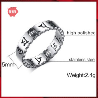 Nhẫn Khắc Rỗng Om Mani Padme Hum Cho Nam Và Nữ Chất Liệu Titan Cao Cấp Ko Đen Ko Rỉ Sét - Trang sức Bé Heo BHN1