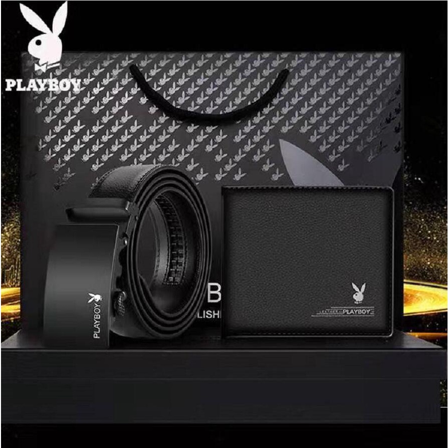 Playboy Nam Thắt Lưng Bộ Ví Ngắn Thắt Lưng Bộ Da Thắt Lưng Ngắn Ví Cha Chồng