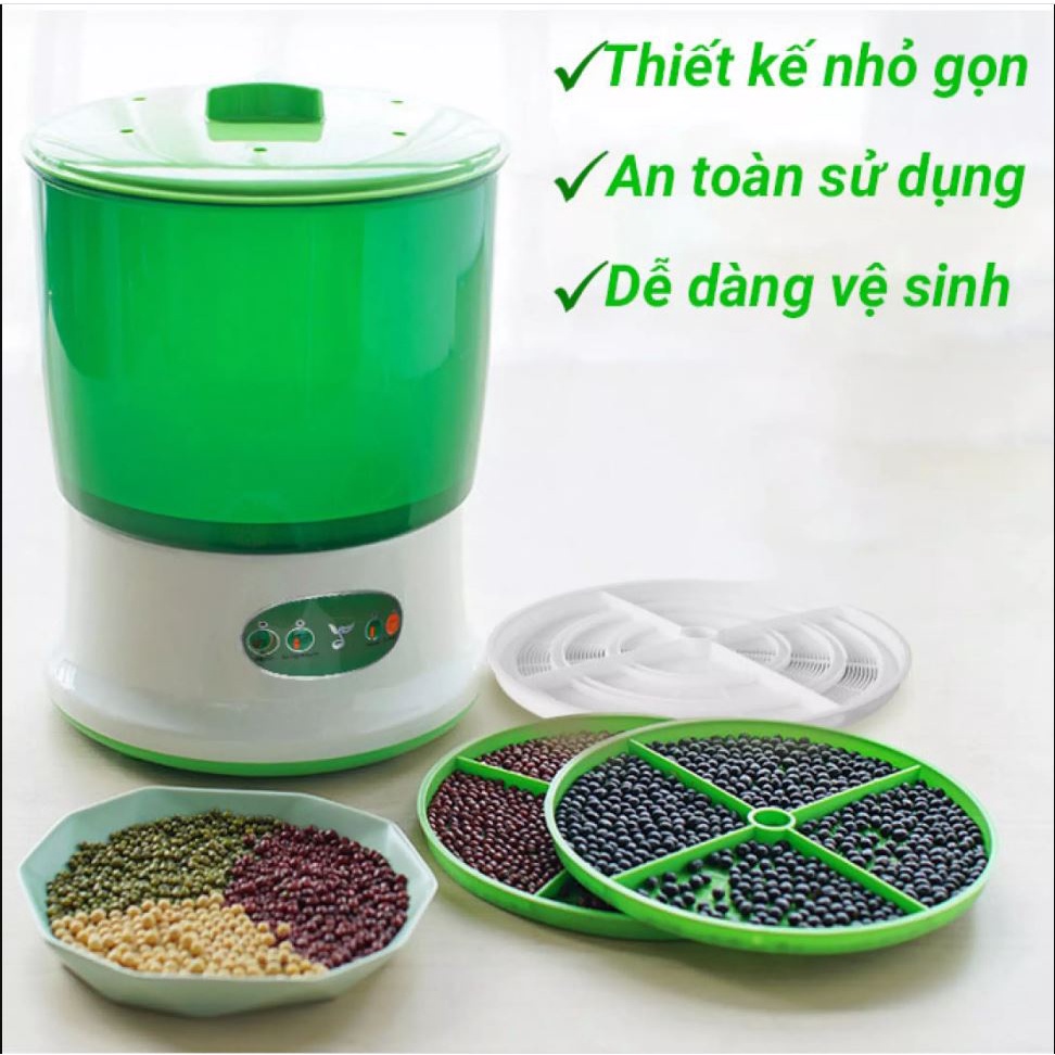 Máy làm giá đỗ tại nhà 3 tầng tự động dvn_shophouse - Thuận tiện Trồng giá đỗ rau mầm  - 3 Chế độ Xuân - Thu - Hè