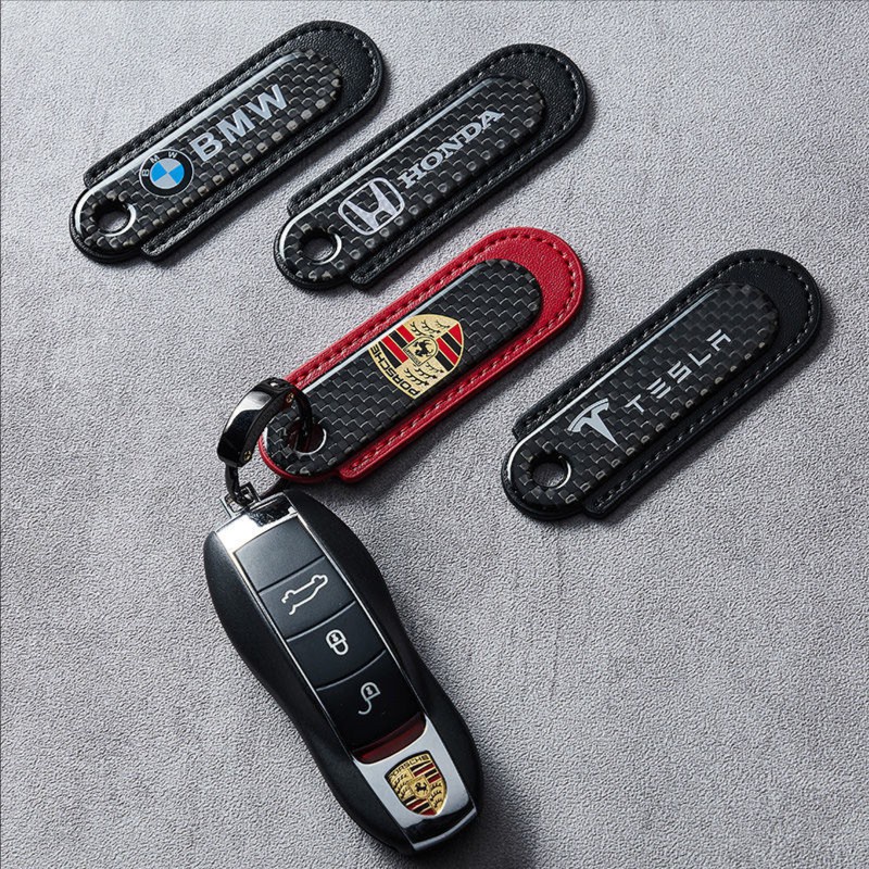 Carbon Fiber Leather Keychain Móc Khóa Bằng Sợi carbon Cao Cấp Cho