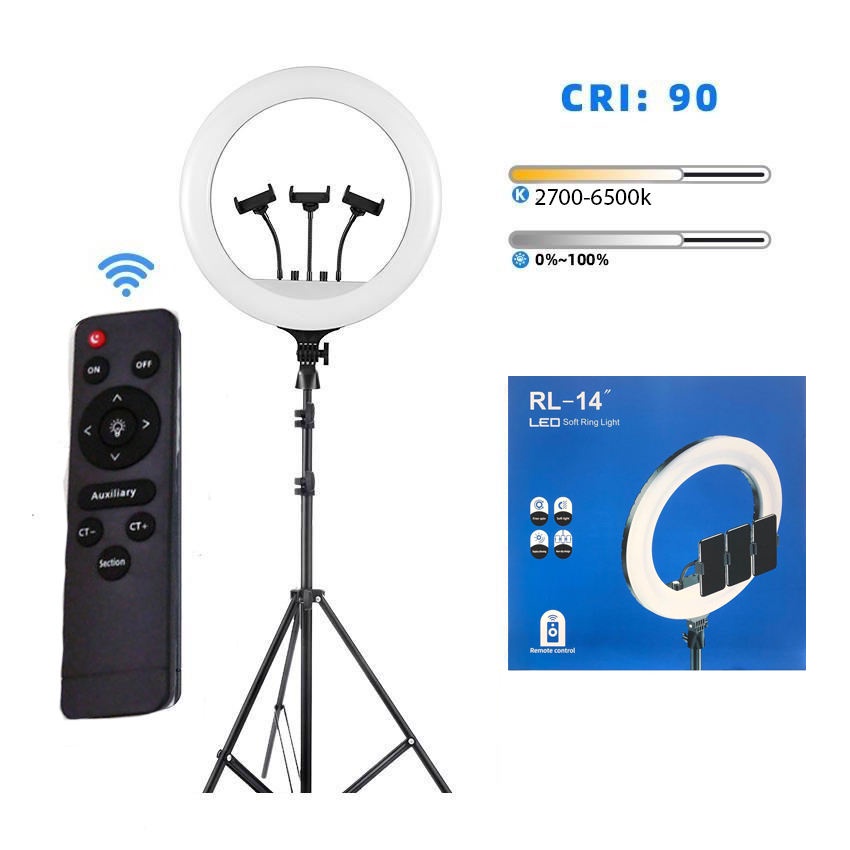 Bộ Đèn Livestream RL14 Size 36cm - Đèn Livestream - Đèn Ring chuyên nghiệp Makeup - Quay Video - Chính Hãng HD Design