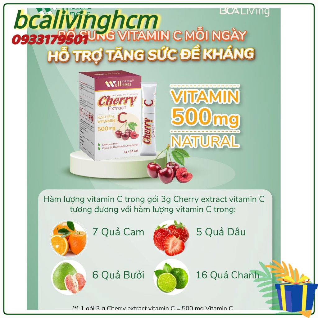 Vitamin C Cherry Extract - Hỗ trợ tăng cường sức khỏe, nâng cao sức đề ...