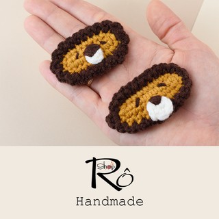 Cài tóc sư tử Lion ngộ nghĩnh cho nữ và bé gái 5.5cm |Kẹp tóc bằng len hình thú |Shop Rô Handmade