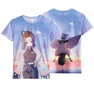 PS2 Trẻ Em Demon Slayer Áo Thun Cosplay Tay Ngắn Áo Trang Phục Tee Tanjirou Nezuko Croptop Áo Chopper Casual Plus