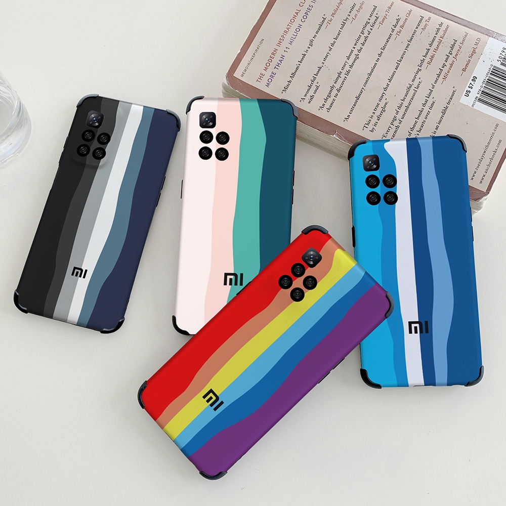 Ốp điện thoại silicon màu cầu vồng gradient cho Xiaomi POCO M4 Pro M3 F3 X3 GT 5G