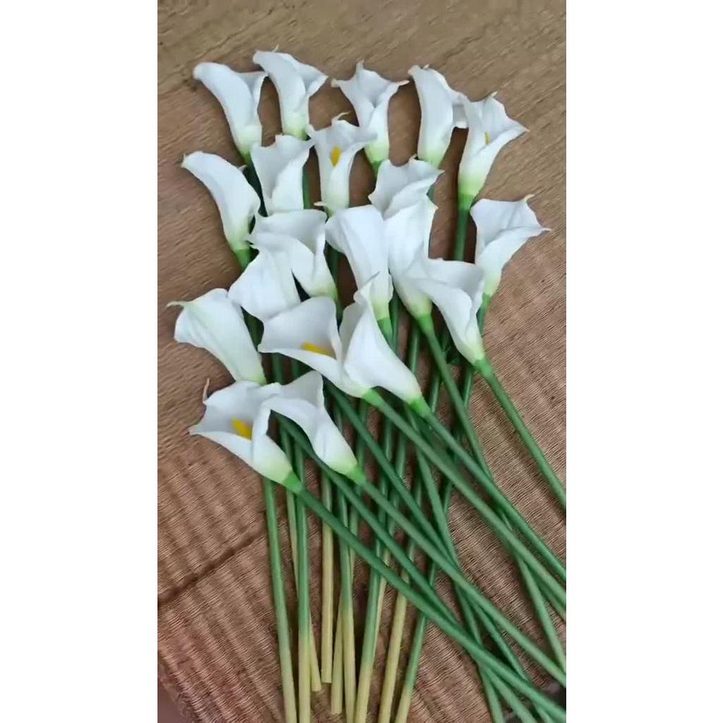Hoa giả- hoa rum calla lily cao su cao cấp cành dài 70 cm siêu đẹp ...