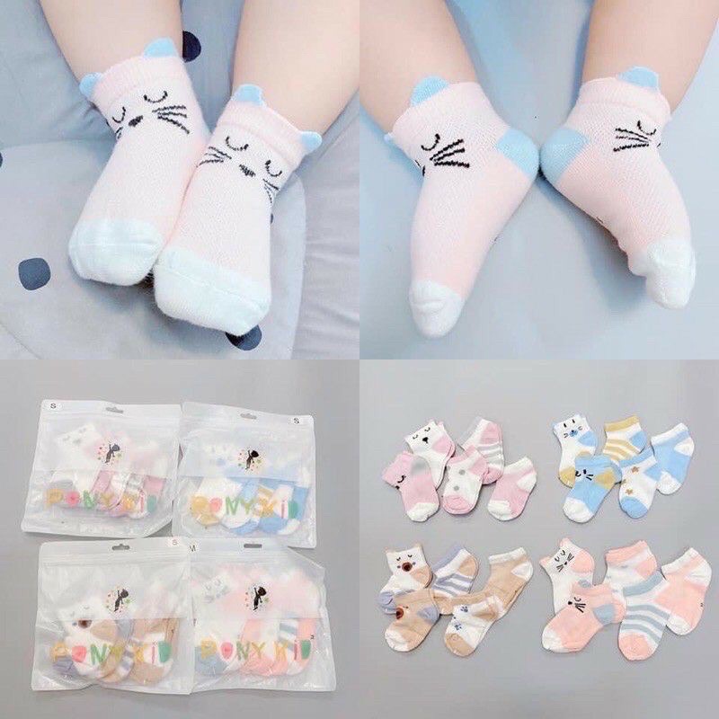 [ Mẫu Mới Cực Xinh] Sét 5 Đôi Tất Lưới Loại Đẹp Cho Bé Loại Cổ Thấp