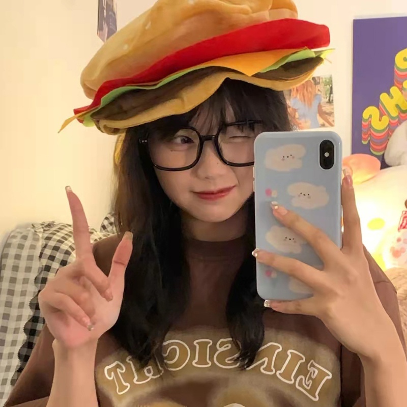 KIKIN Mũ Hamburger Ngộ Nghĩnh - Trang Phục Hoá Trang Lễ Hội