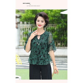 Áo Thun Voan Trung Niên Tay Lỡ Đẹp SM54