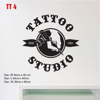 Decal in trang trí Tattoo Studio ( Nền trắng hình màu đen ), thu hút khách hàng, tạo điểm nhấn, tăng doanh thu  P1