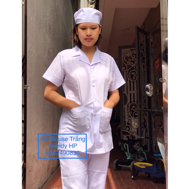 Áo Dược Sĩ, Áo Y Tá Nam Nữ Cộc - Áo Blouse Trắng Cao Cấp Cho Dược Sĩ, Y Tá,  Thí Nghiệm | Shopee Việt Nam
