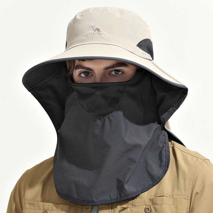 Ảnh Mũ chống nắng toàn mặt CAMEL CROWN Mũ câu cá leo núi ngoài trời Mũ chống tia cực tím Mũ chống nắng 4