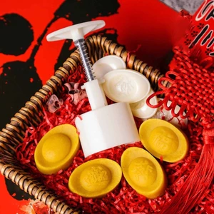 Cc Khuôn Bánh Trung Thu Bấm Tay Bánh Trung Thu Tem Bánh Trung Thu Bánh Ngọt Tiện Ích Máy Làm Bánh Trung Thu Bằng Nhựa Với 3D Vàng Thỏi Hình Patt