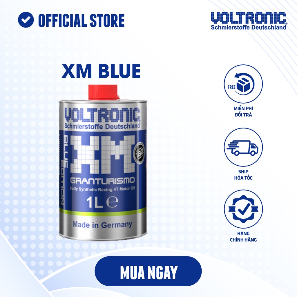 Ảnh Nhớt tổng hợp biến thiên cao cấp cho xe số và côn tay VOLTRONIC granturismo xm blue nhập khẩu đức 1