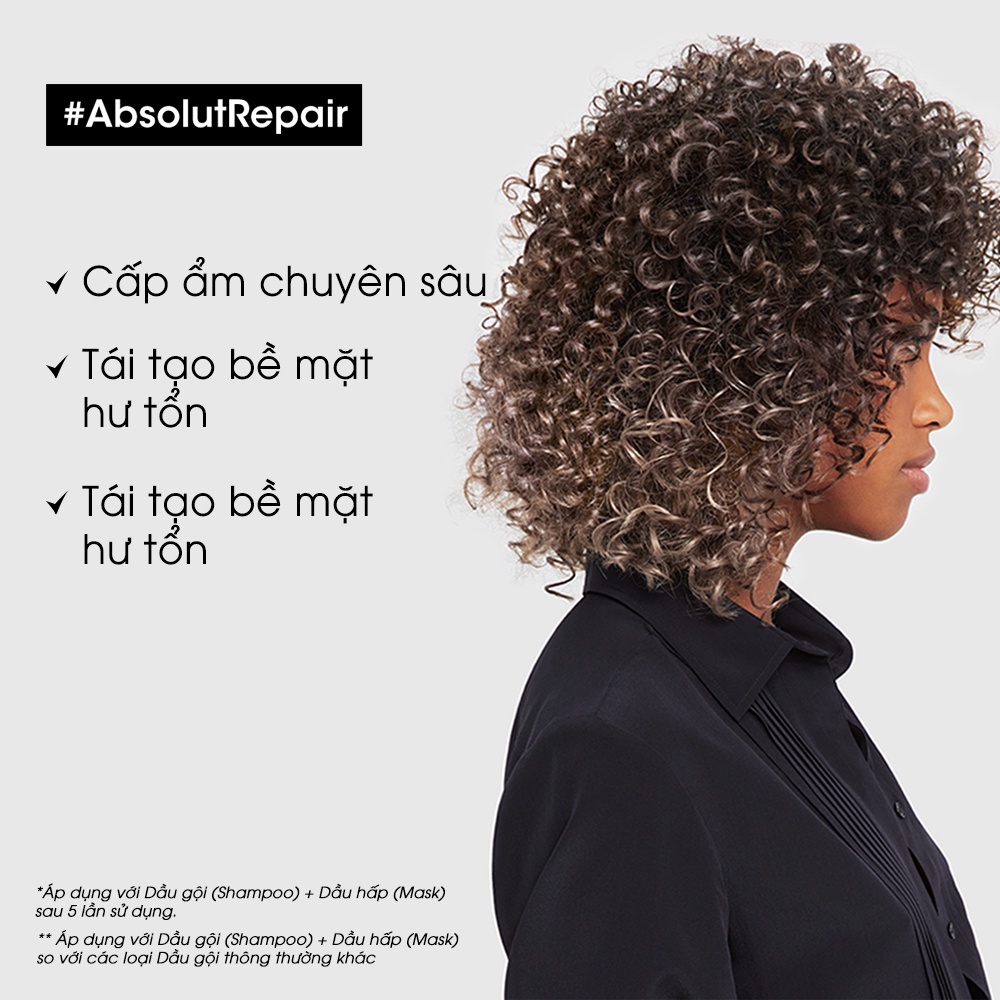 Dầu hấp nhũ vàng phục hồi hư tổn L'Oréal Absolut Repair Golden 75ml [+Tặng  mũ trùm] | Shopee Việt Nam