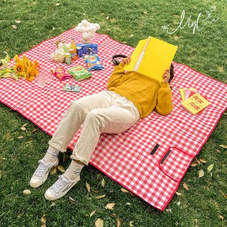 Thảm Picnic, Thảm Dã Ngoại Du Lịch Họa Tiết Caro Gấp Gọn, Chống Thấm Nước