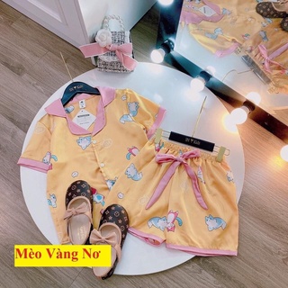 [ 18Kg - 26KG ]Đồ Bộ Bé Gái Pijama Lụa Cao Cấp Tay Ngắn - Chất Vải Thoáng Mát_BM33