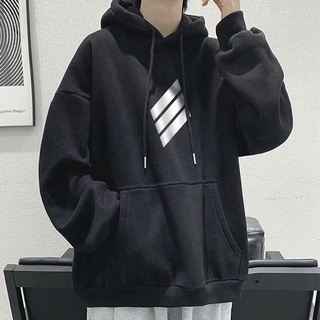 Áo hoodie tay dài dáng rộng 5 màu phong cách hip hop thoải mái cho nam/cặp đôi