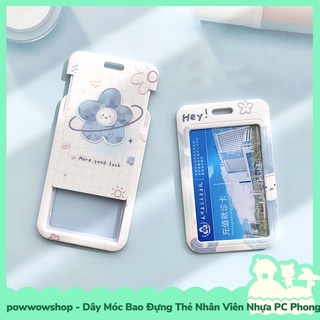 [Sẵn VN - Hỏa Tốc] Dây Móc Bao Đựng Thẻ Nhân Viên Nhựa PC Mẫu Ocean Sun Flowers Hoa Biển Xanh