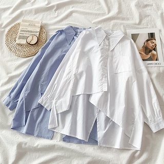 Áo Sơ Mi Nữ Tay Dài Dáng Rộng Phong Cách Hàn Quốc baju baju wanita Lenan panjang