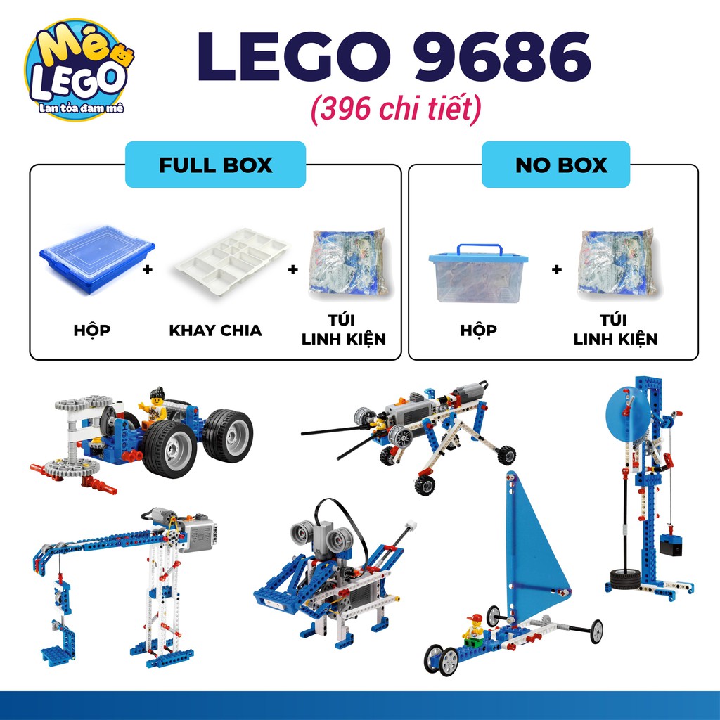 Phụ kiện-Mô hình 9686 nâng cấp với 800 linh kiện kèm động cơ, hướng dẫn ...
